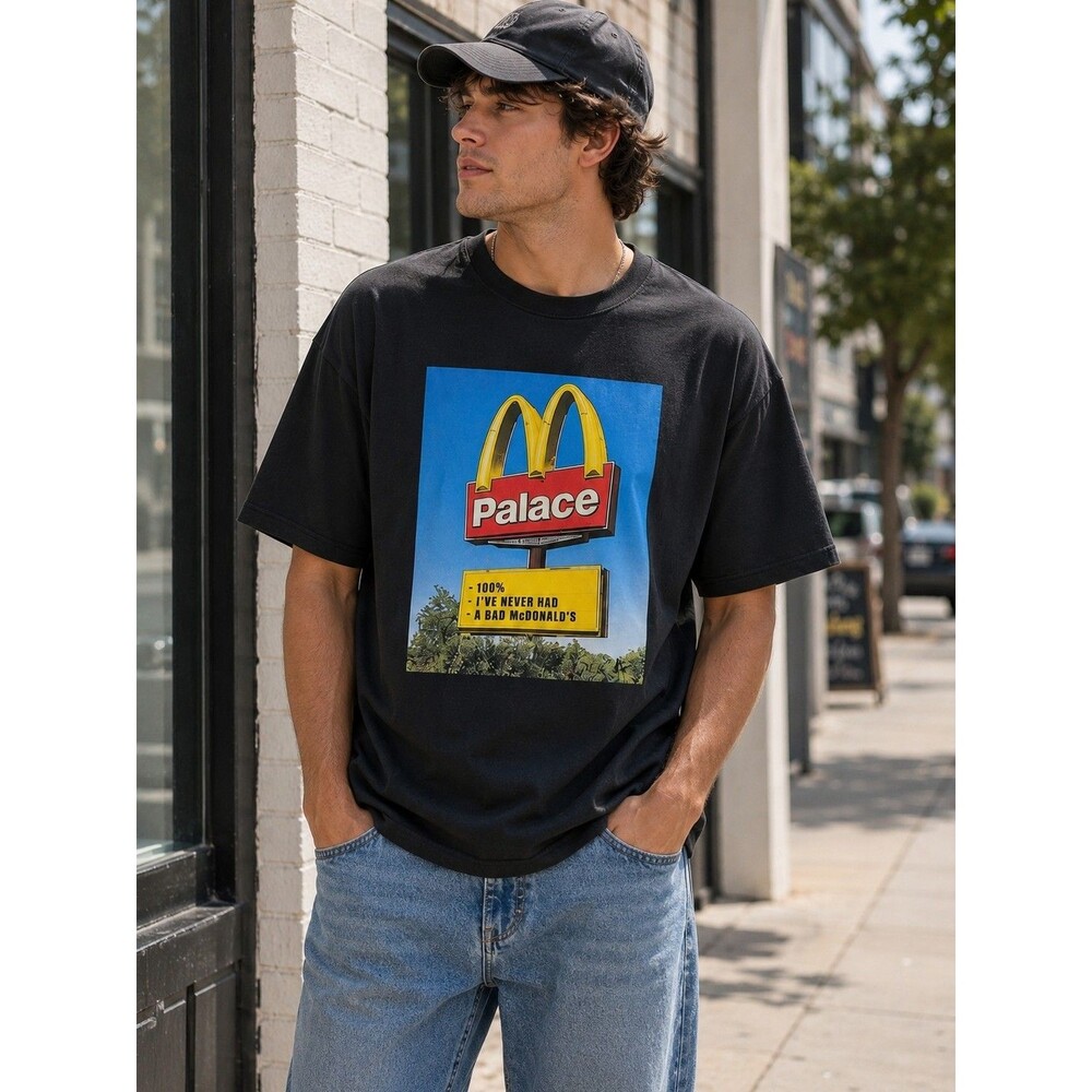 Palace x McDonald's Sign Skateboard  T-shirt Size X Large Brand New In Bag